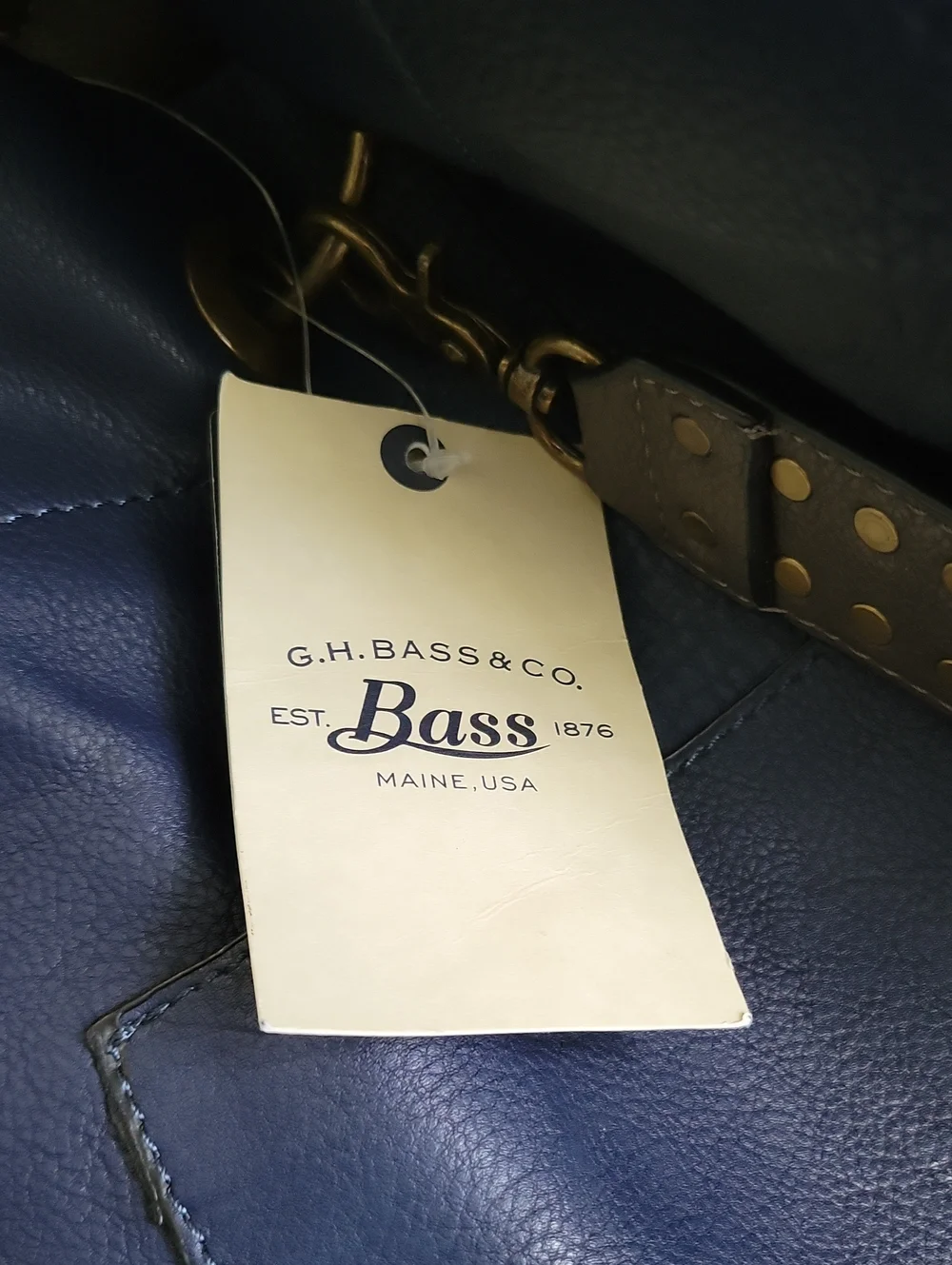 NWT G.H. Bass 2-in-1 Dark Navy Hobo Slouch Grommet Strap Shoulder Hand Bag